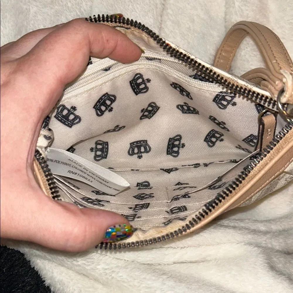 Juicy Couture Beige Multicolor Logo Wristlet